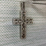 2ct Emerald Simulated Diamond Cross Jesus Pendant 14k White Gold Plated NO CHAIN