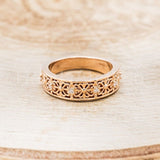 0.2ct Round Cut Moissanite Floral Design Women Wedding Band 14k Rose Gold Plated