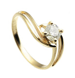 Split Shank Engagement Ring 1ct Round Cut VVS1D Diamond 14k Yellow Gold Finish