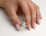 2.2ct Pear Simulated Diamond Split Shank Engagement Ring 14k White Gold Plated
