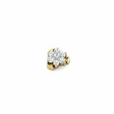 0.5ct Round Diamond Floral Cluster Nose Pin Ring Piercing 14k Yellow Gold Finish