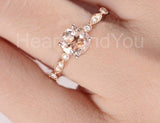 1ct Round Cut Simulated Morganite Accented Engagement Ring 14k Rose Gold Plated