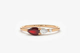 0.5ct Pear Cut Pink Ruby Teardrop Minimalist Engagement Ring 14k Rose Gold Over