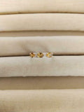 2.5ct Wedding Band Oval Cut Citrine Stylish Three Stone 14k White Gold Finish