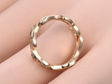 Floral Antique Wedding Ring Band 1ct Round Cut Diamond 14k Rose Gold Finish