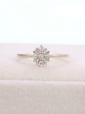 Cluster Snowflake Engagement Ring 1.5ct Round Cut Diamond 14k Rose Gold Finish