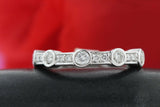 Micro Pave Set Wedding Ring Band 0.96ct Round Cut Diamond 14k White Gold Finish