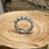 2.2ct Round Cut Moissanite Eternity Stackable Wedding Band 14k White Gold Plated
