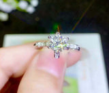 2.2ct Engagement Ring Round Cut Diamond Floral Knot Design 14k White Gold Finish