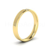 0.1ct Round Cut Moissanite Two Stone Tension Set Wed Band 14k Yellow Gold Plated