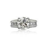 5Ct Round Cut Diamond Cocktail Split Shank Engagement Ring 14K White Gold Finish