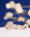 1ct Round Cut Peach Morganite Engagement Ring 14k Rose Gold Finish Solitaire