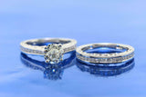 2.6ct Round Cut Diamond Engagement Ring Milgrain Bridal Set 14k WhiteGold Finish