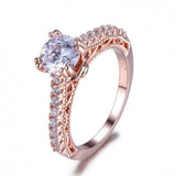 2.5ct Round Cut VVS1 Diamond Engagement Ring 14k Rose Gold Over Antique Milgrain