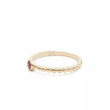 0.5ct Engagement Ring Round Cut Pink Ruby Beaded Solitaire 14k YellowGold Finish