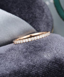 0.2ct Round Cut Moissanite Half Eternity Women Wedding Band 14k Rose Gold Plated