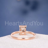 1.4ct Emerald Cut Simulated Peach Morganite Accented Ring 14k Rose Gold Plated