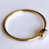 0.2ct Oval Simulated Diamond Bezel Set Engagement Ring 14k Yellow Gold Plated