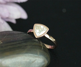 1.4ct Trillion Cut Diamond Engagement Ring Bezel Set Solitaire 14k RoseGold Over