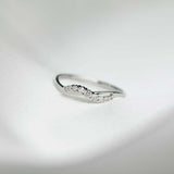 0.14ct Round Cut Diamond Wedding Band Dainty Minimalist 14k White Gold Finish
