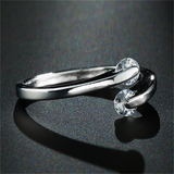 0.5ct Round Cut Diamond Engagement Ring 14k WhiteGold Finish Two Stone Solitaire