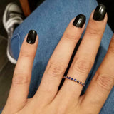 2ct Round Blue Sapphire Wedding Band Single Prong Stackable 14k Yellow Gold Over