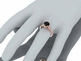2.3ct Round Black Diamond Bridal Set Ring with Accents Band 14k Rose Gold Finish