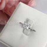 0.2ct Princess Simulated Diamond Solitaire Engagement Ring 14k White Gold Plated