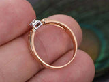 0.25ct Round Cut Diamond Engagement Ring Solitaire Split Shank 14k RoseGold Over