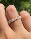 0.2ct Marquise Simulated Diamond Half Eternity Open Cuff Band 14k Gold Plated