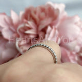 0.45ct Round Cut Moissanite Half Eternity Wedding Band 14k White Gold Plated