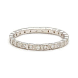 0.5ct Round Cut Diamond Wedding Band 14k White Gold Finish Square Block Eternity