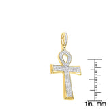 1ct Round Cut Diamond Ansated Holy Cross Pendant 14k Gold Finish NO CHAIN