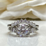 0.5ct Round Cut Moissanite Curved Stackable Wedding Band 14k White Gold Plated