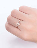 1.2ct Oval Cut Morganite Diamond Petite Round Accent Ring 14k Rose Gold Finish