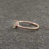 0.5ct Engagement Ring Princess Cut Blue Aquamarine Solitaire 14k Rose Gold Over