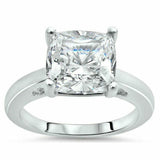2.5ct Cushion Cut Diamond Solitaire Classic Engagement Ring 14K White Gold Over