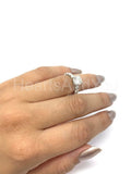 2.35ct Round Cut Moissanite Solitaire with Accents Ring 14k White Gold Plated