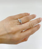 0.5ct Trillion Cut Simulated Aquamarine Round Accents Ring 14k White Gold Plated