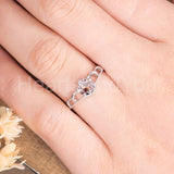 1ct Round Cut Simulated Morganite Crown Engagement Ring 14k White Gold Plated