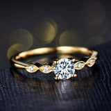 1.6ct Round Cut Diamond Engagement Ring 5 Stone Solitaire 14k Yellow Gold Finish