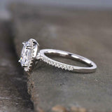 2.35ct Engagement Ring Oval Cut Diamond Round Accent Halo 14k White Gold Finish