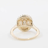 2.3ct Oval Simulated Diamond Dual Halo Engagement Ring 14k Yellow Gold Plated