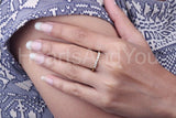 0.3ct Round Cut Moissanite Anniversary Women Wedding Band 14K Yellow Gold Plated