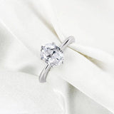 0.5ct Oval Cut Simulated Diamond Solitaire Engagement Ring 14k White Gold Plated
