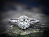 1.5Ct Round Cut VVS1/D Diamond Solitaire Engagement Ring 18K White Gold Finish