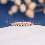 0.5ct Round Cut Simulated Sapphire Eternity Wedding Band 14k Yellow Gold Plated