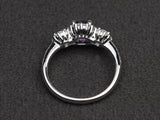 2ct Round Cut Purple Amethyst Engagement Ring 14k White Gold Finish Halo Trilogy