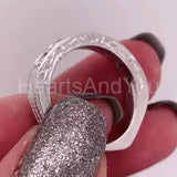 0.2ct Round Cut Moissanite Vintage-Inspired Wedding Band 14k White Gold Plated