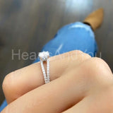 0.3ct Round Cut Moissanite Split Shank Engagement Ring 14k White Gold Plated